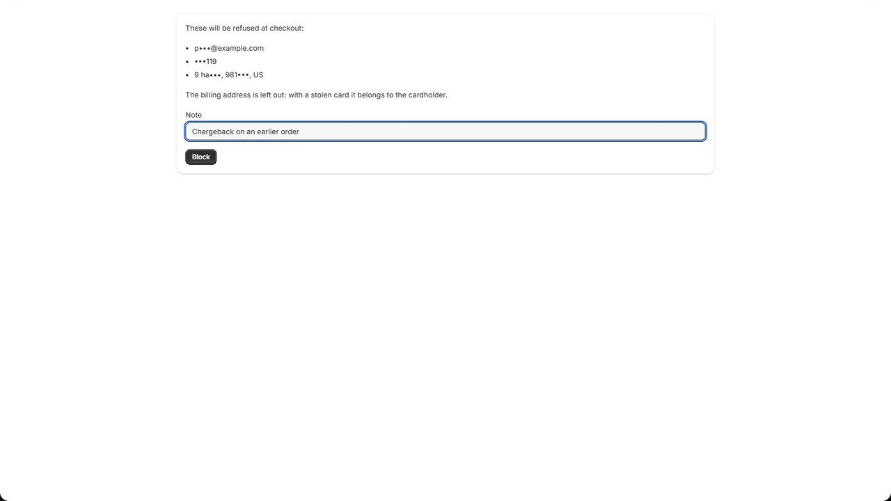 Stoplist screenshot