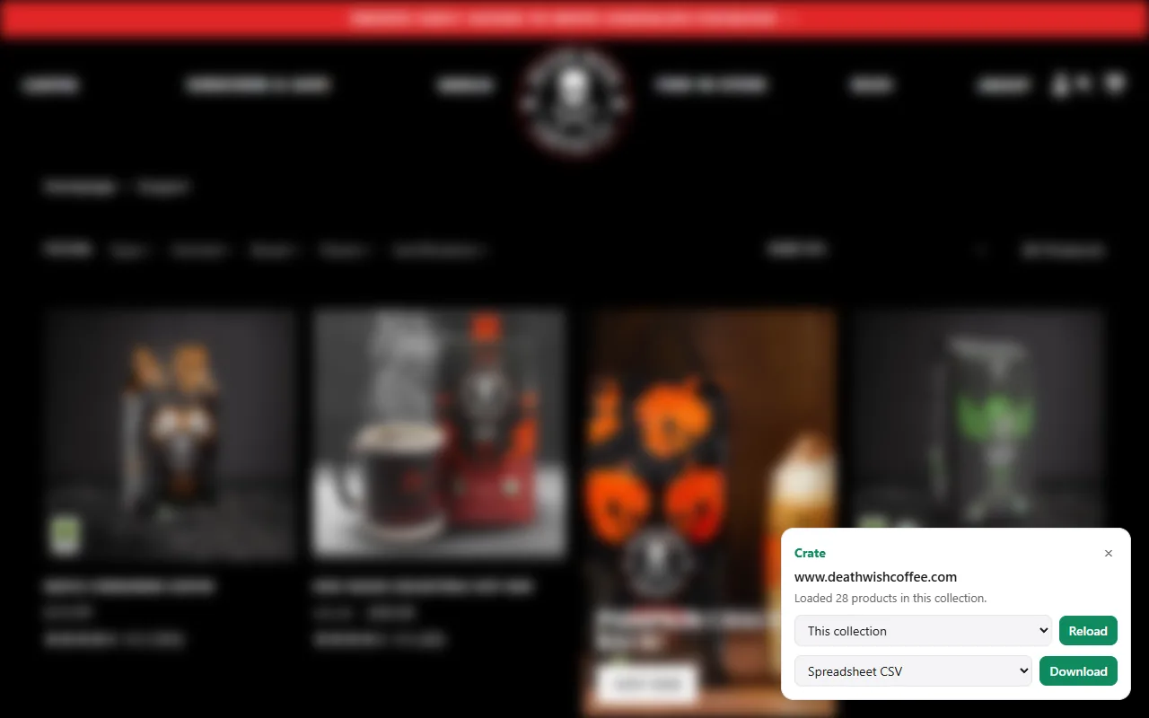 Crate: Shopify Scraper, Product Exporter & Price Tracker screenshot