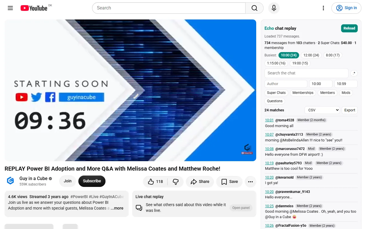 Echo: YouTube Live Chat Replay Downloader, Search & Export screenshot