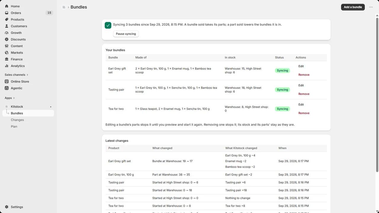 Kitstock screenshot