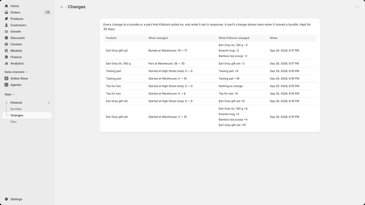 Kitstock screenshot