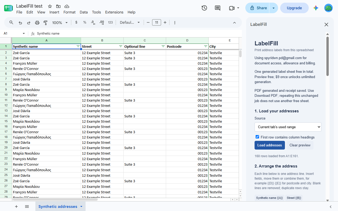LabelFill: Print Address Labels screenshot