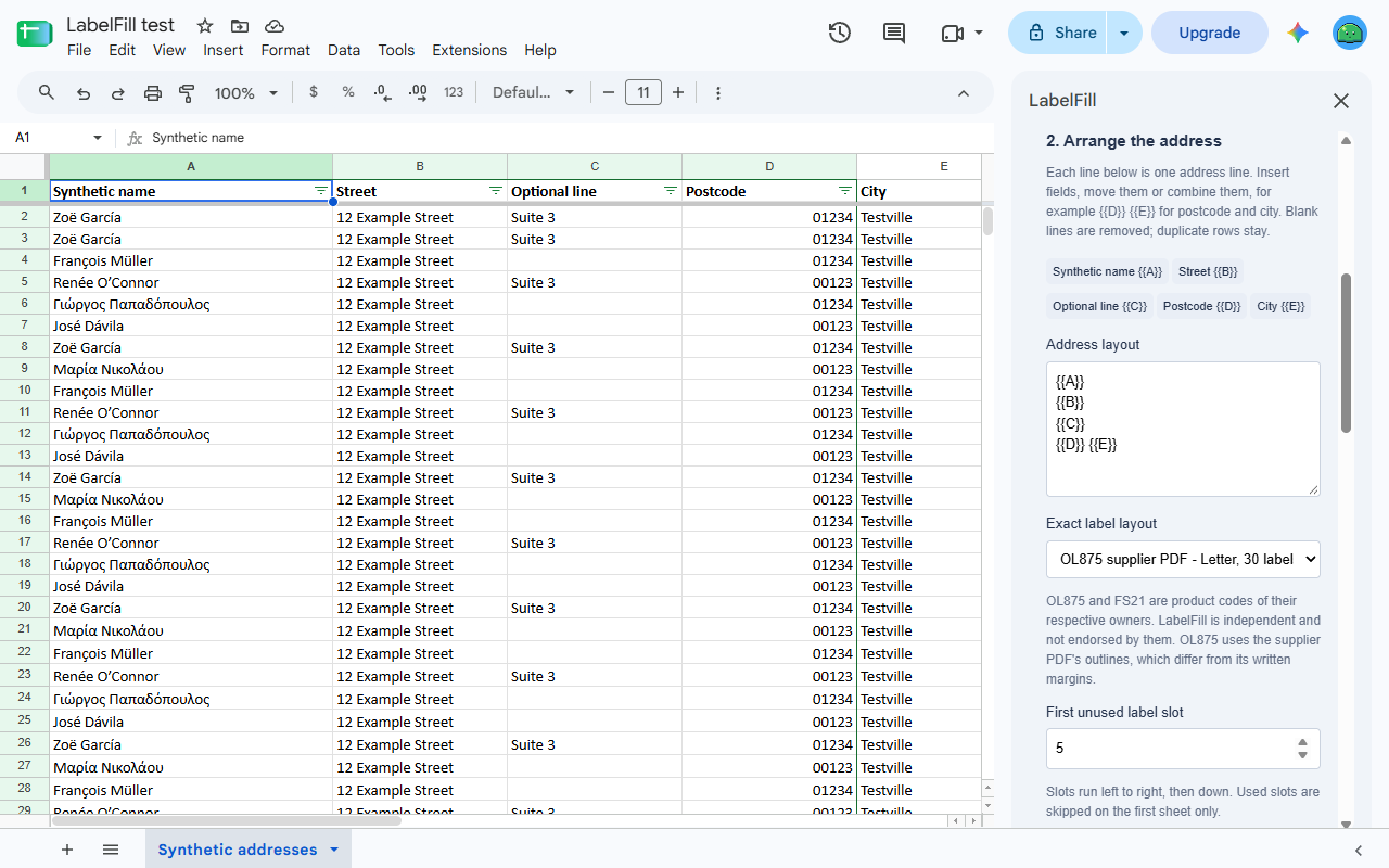 LabelFill: Print Address Labels screenshot