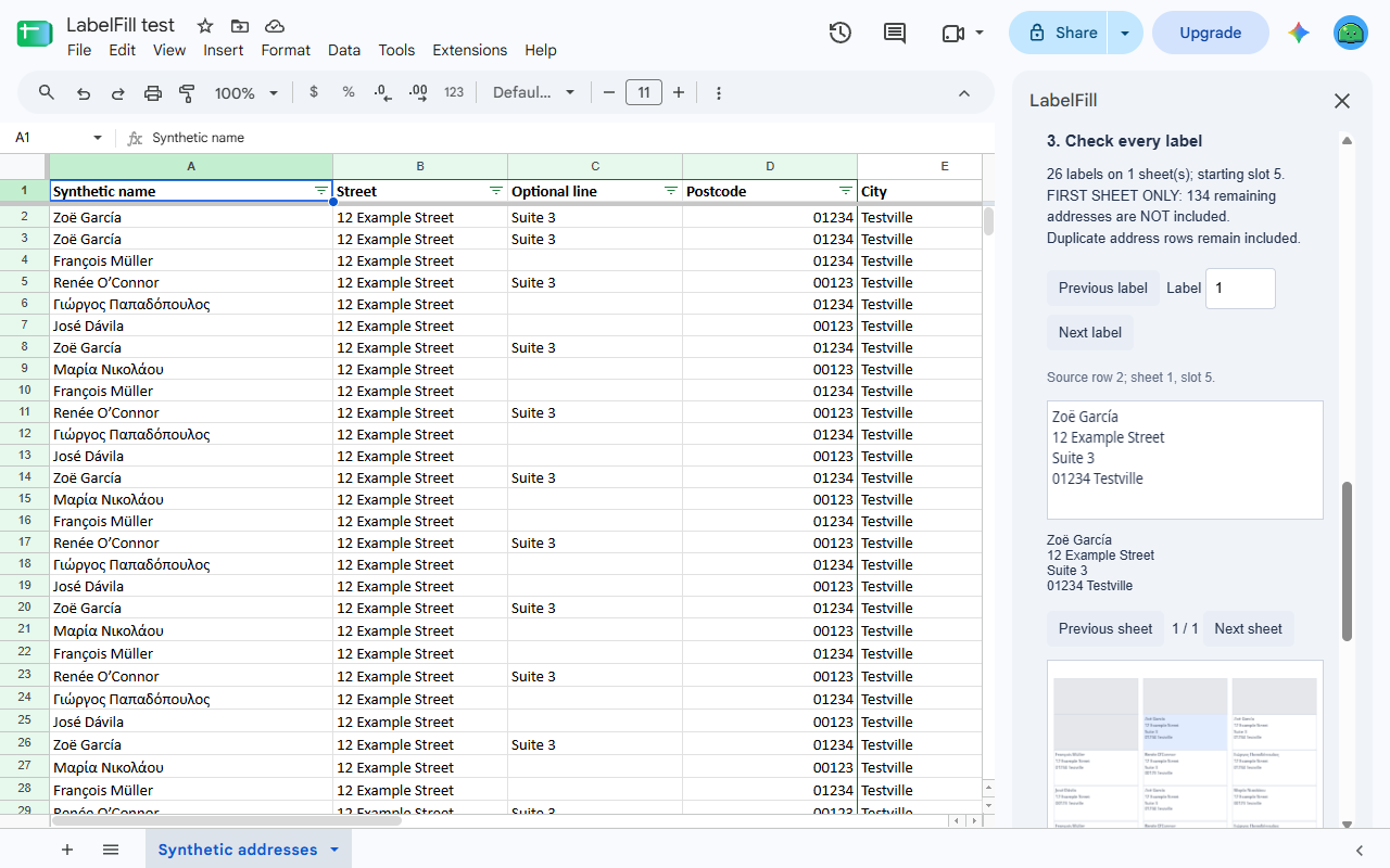 LabelFill: Print Address Labels screenshot