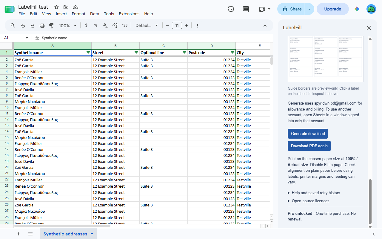 LabelFill: Print Address Labels screenshot