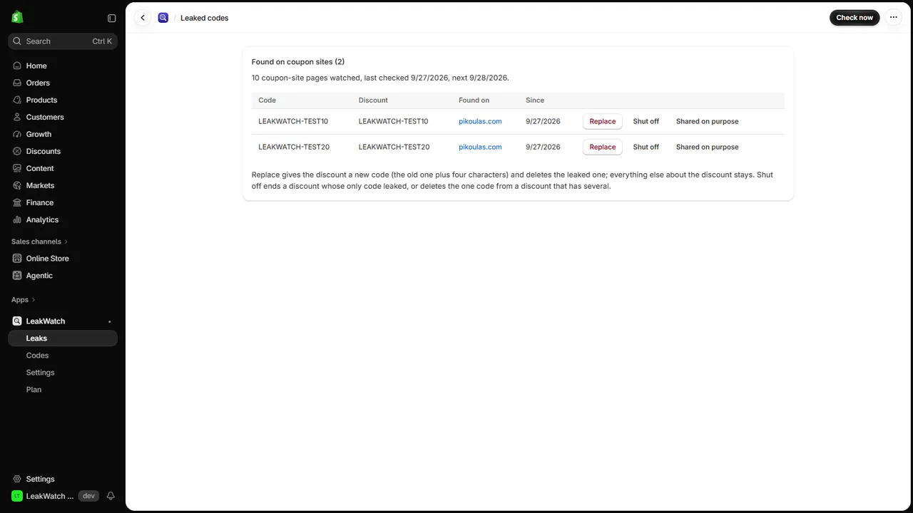 LeakWatch screenshot