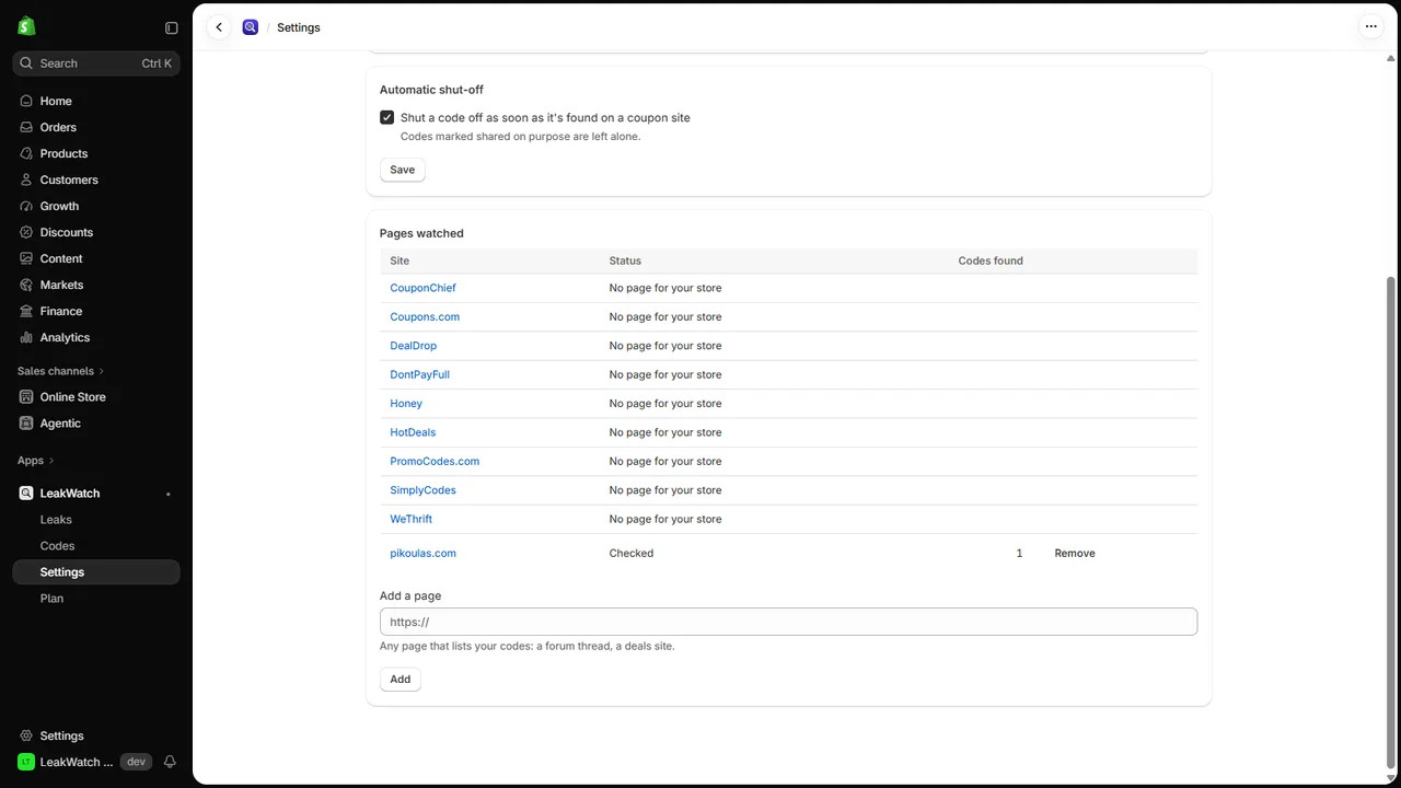 LeakWatch screenshot