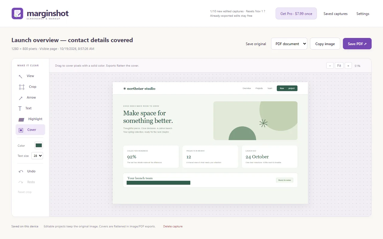 Marginshot: Screenshot & Markup screenshot
