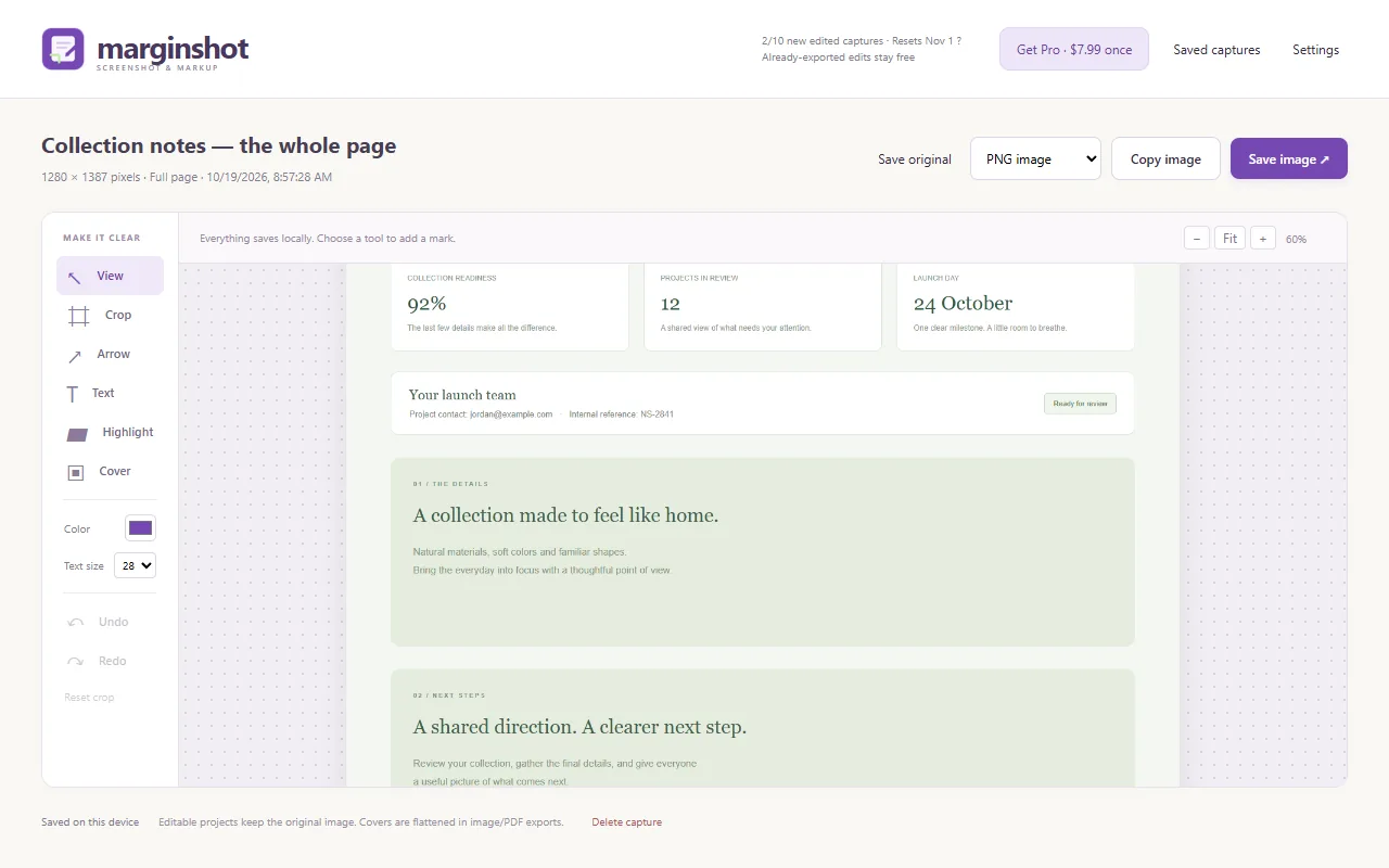 Marginshot: Screenshot & Markup screenshot