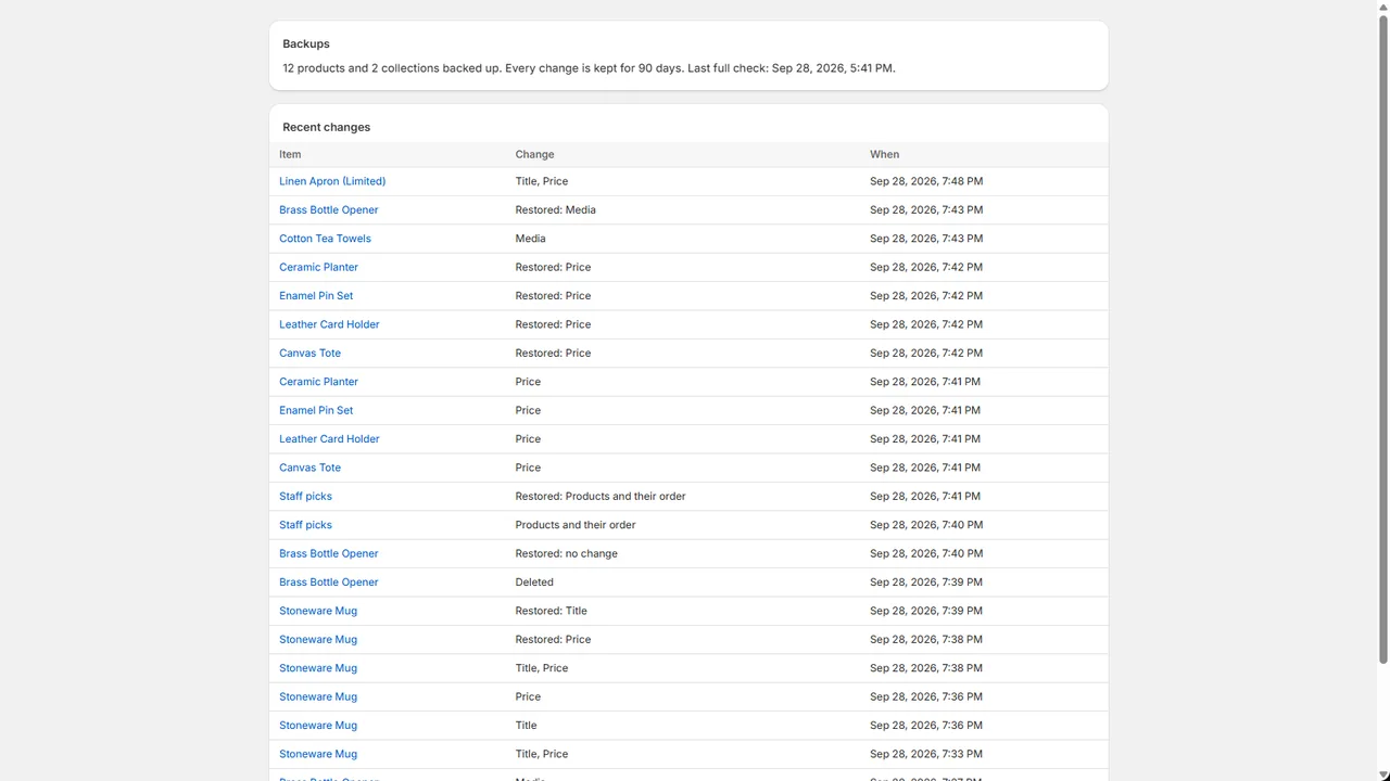 Rollback screenshot