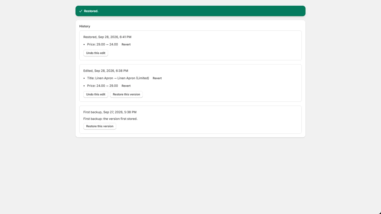 Rollback screenshot