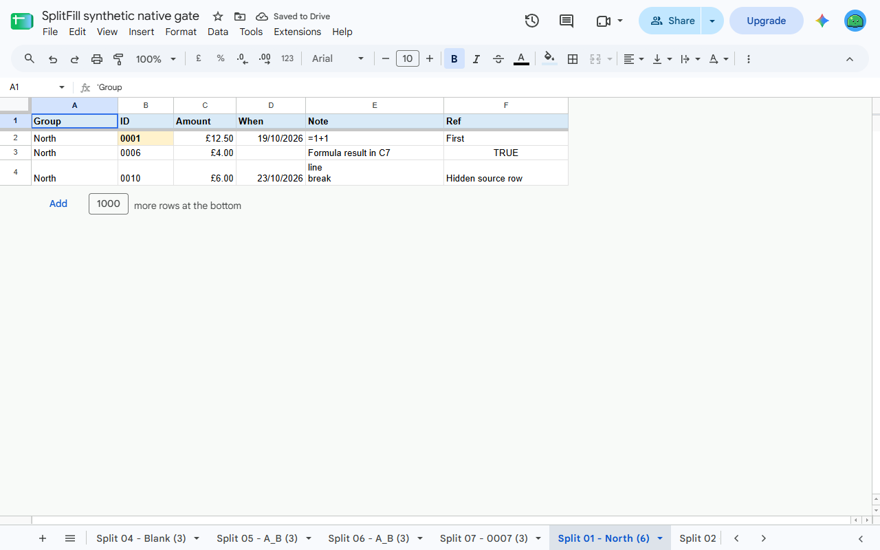 SplitFill: Split by Column for Google Sheets™ screenshot