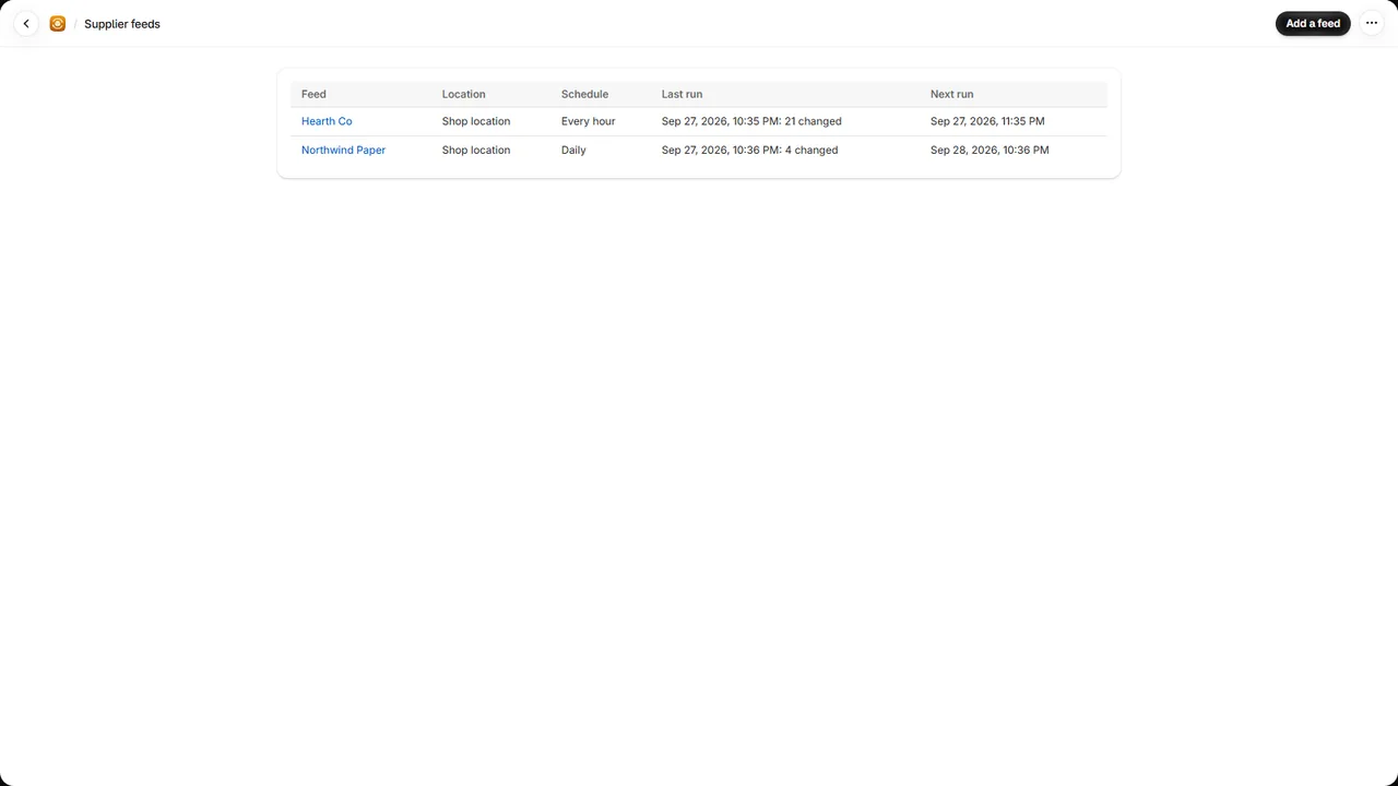 Stockfeed screenshot