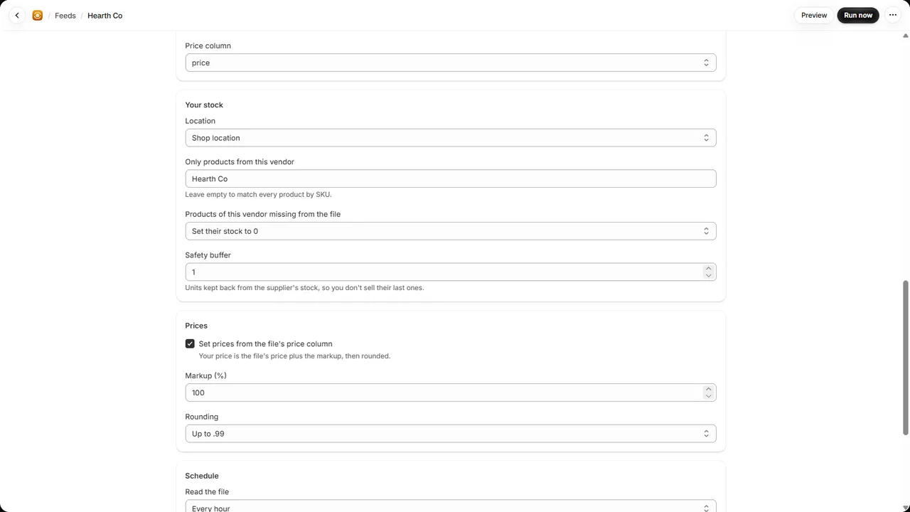 Stockfeed screenshot