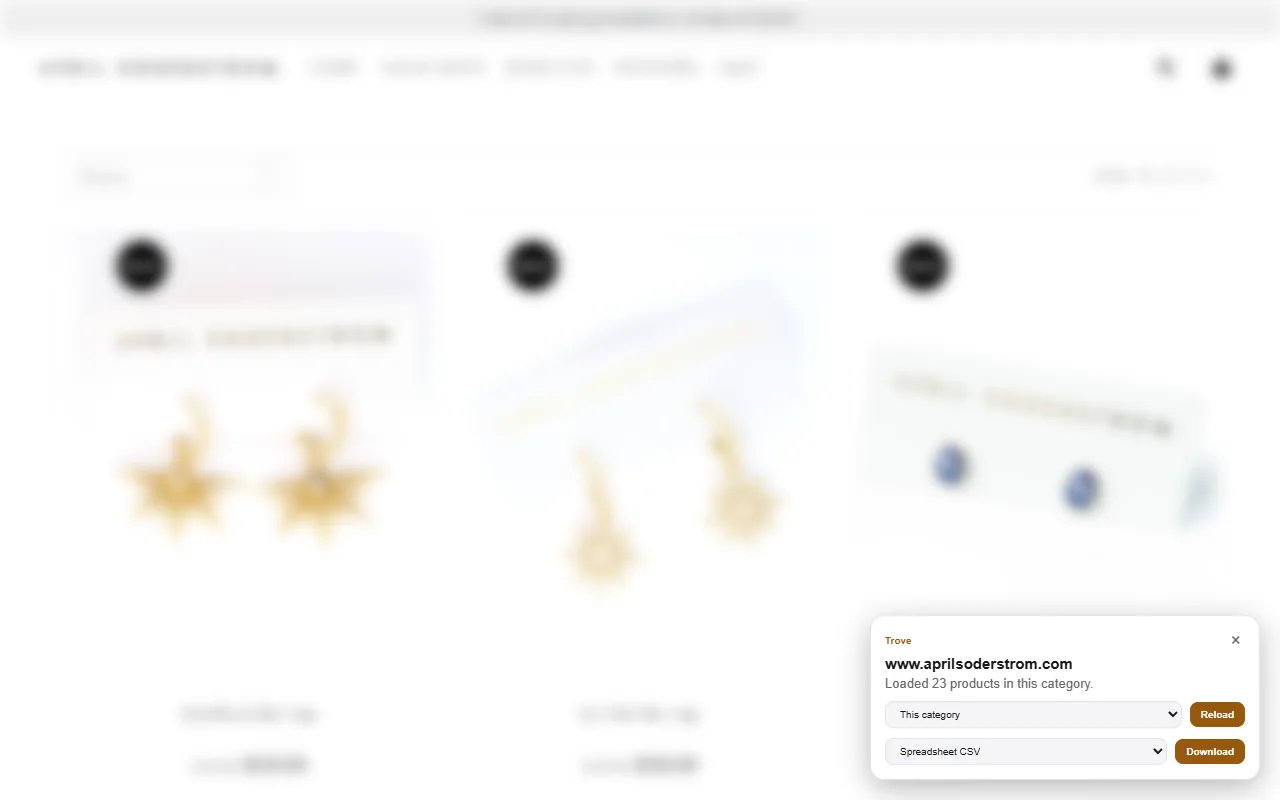 Trove: WooCommerce Product Scraper, Exporter & Store Tracker screenshot